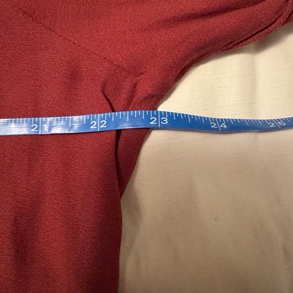 Torrid Rust-Red V-Neck Peasant Tunic size 1 - Picture 4 of 7